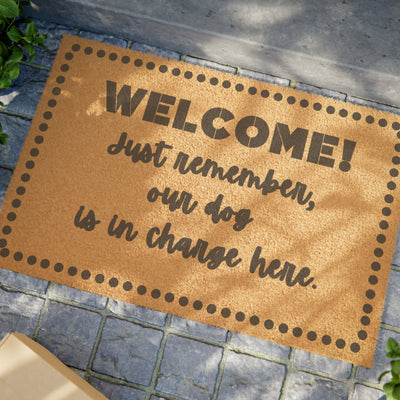 DOG IN CHARGE Doormat