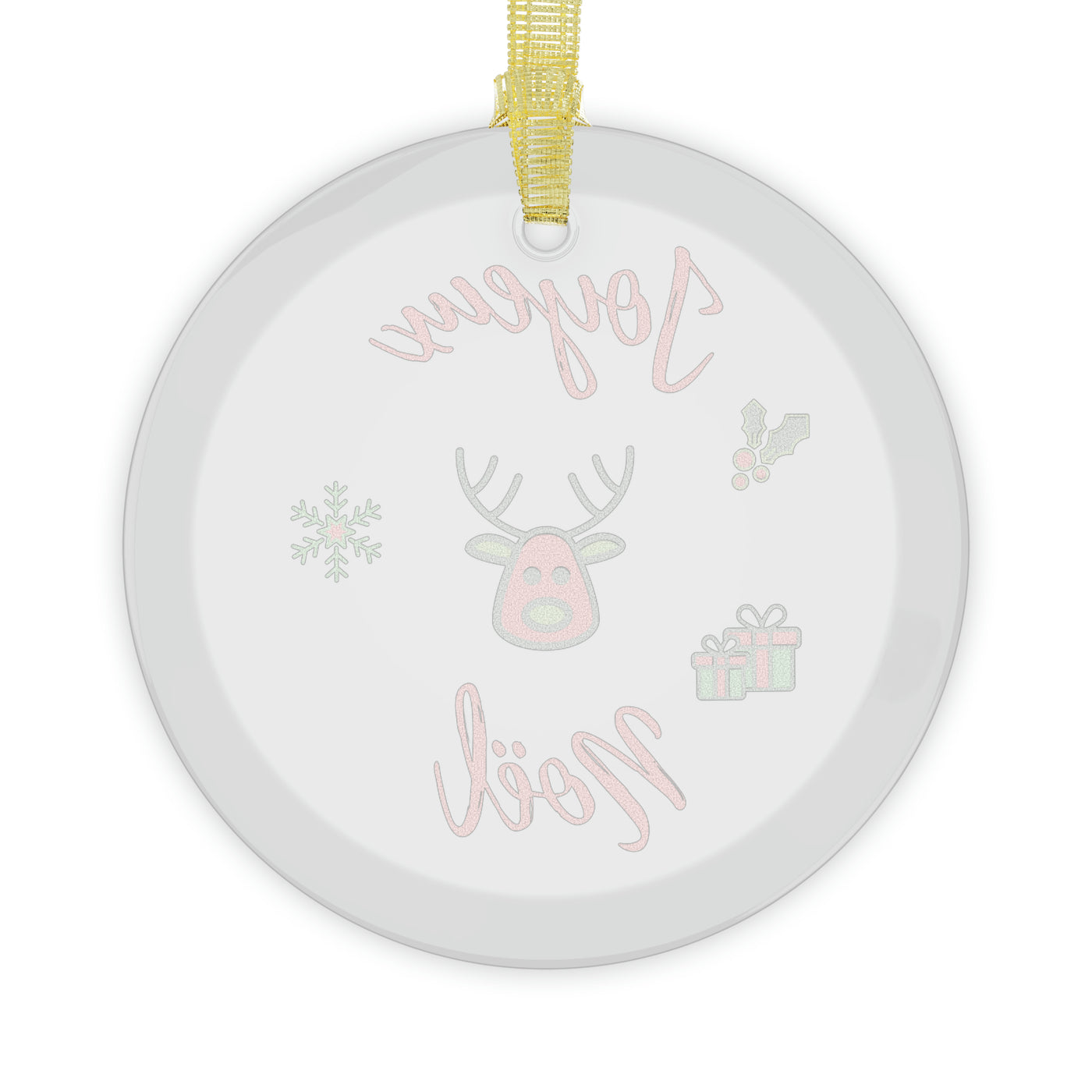 Joyeux Noel Red reindeer - French Christmas Glass Ornament Bundles FROM 15.99/u