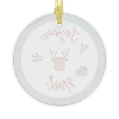 Joyeux Noel Red reindeer - French Christmas Glass Ornament Bundles FROM 15.99/u