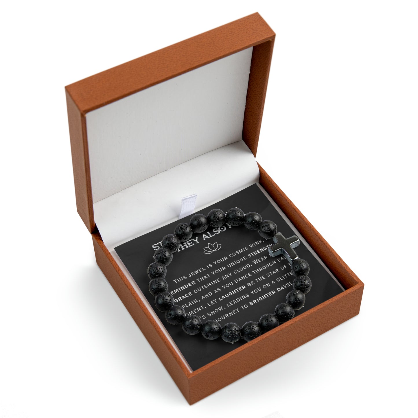Cosmic Resilience Box: Healing Volcanic Bracelet with Inspirational Message