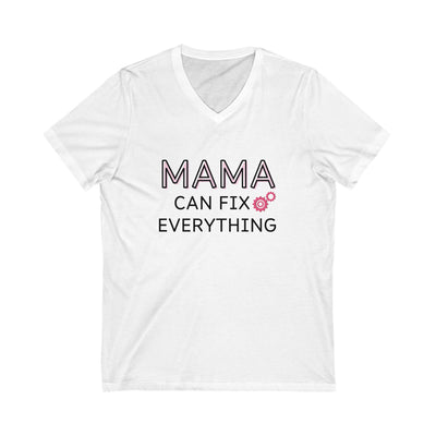 MAMA CAN FIX EVERYTHING Jersey Short Sleeve V-Neck Tee