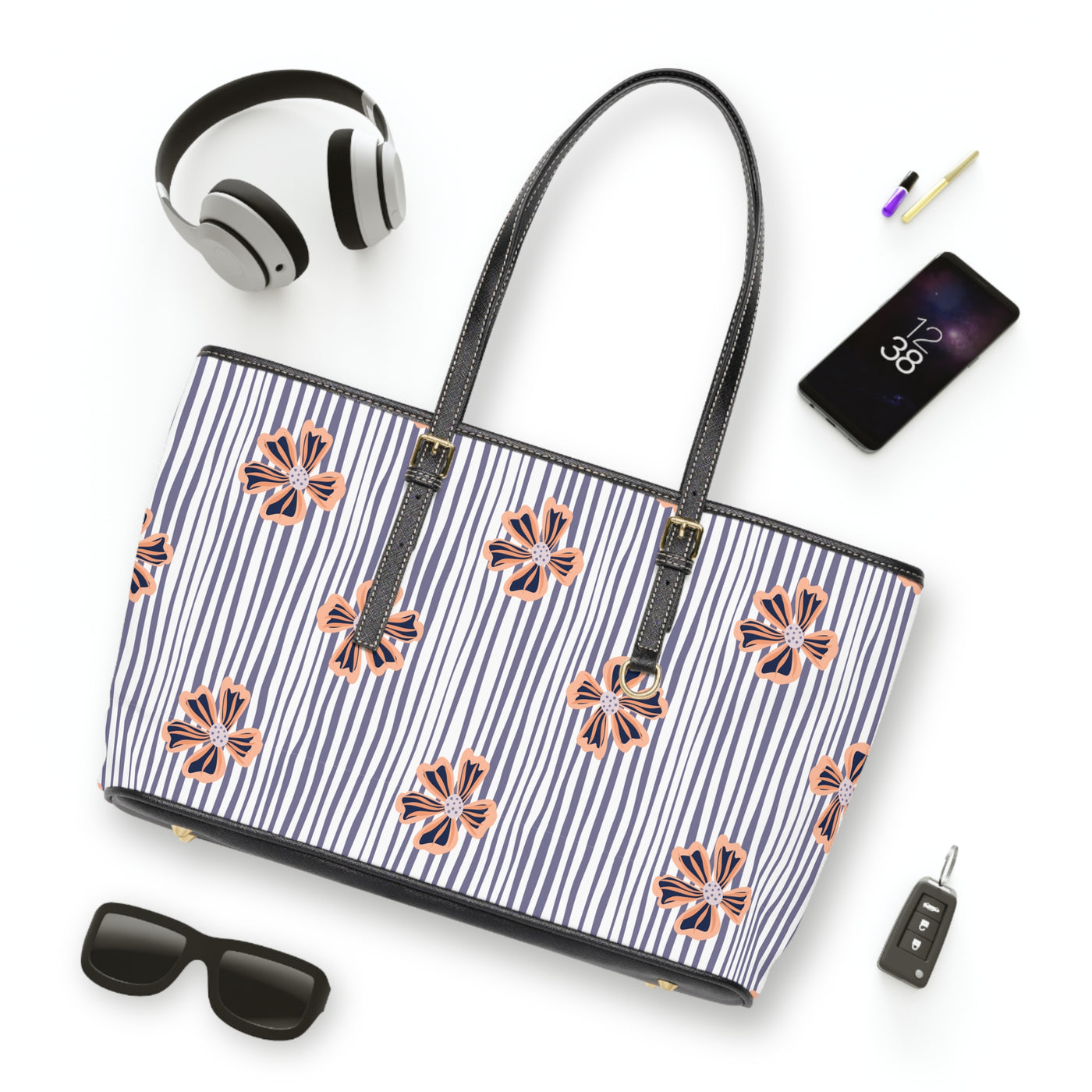 CHAMOMILE DREAMS: Endless floral elegance PU Leather Shoulder Weekender Tote Bag