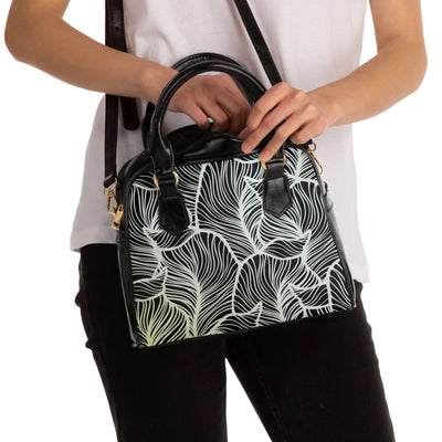 LUXURIOUS LEAF PATTERN Shoulder Handbag