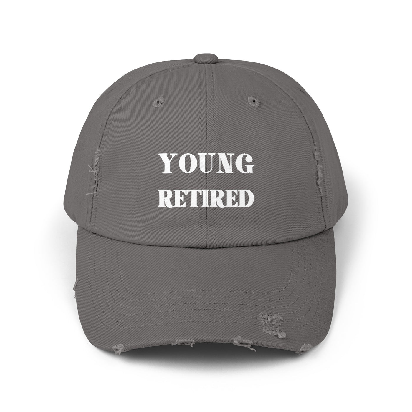 YOUNG RETIRED Unisex Distressed Cap