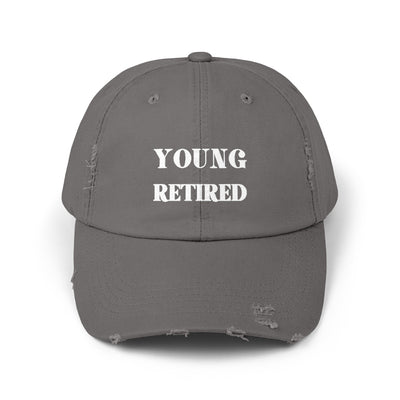 YOUNG RETIRED Unisex Distressed Cap
