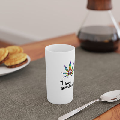 "I Love Gardening" White Conical Coffee Mugs (3oz, 8oz, 12oz)