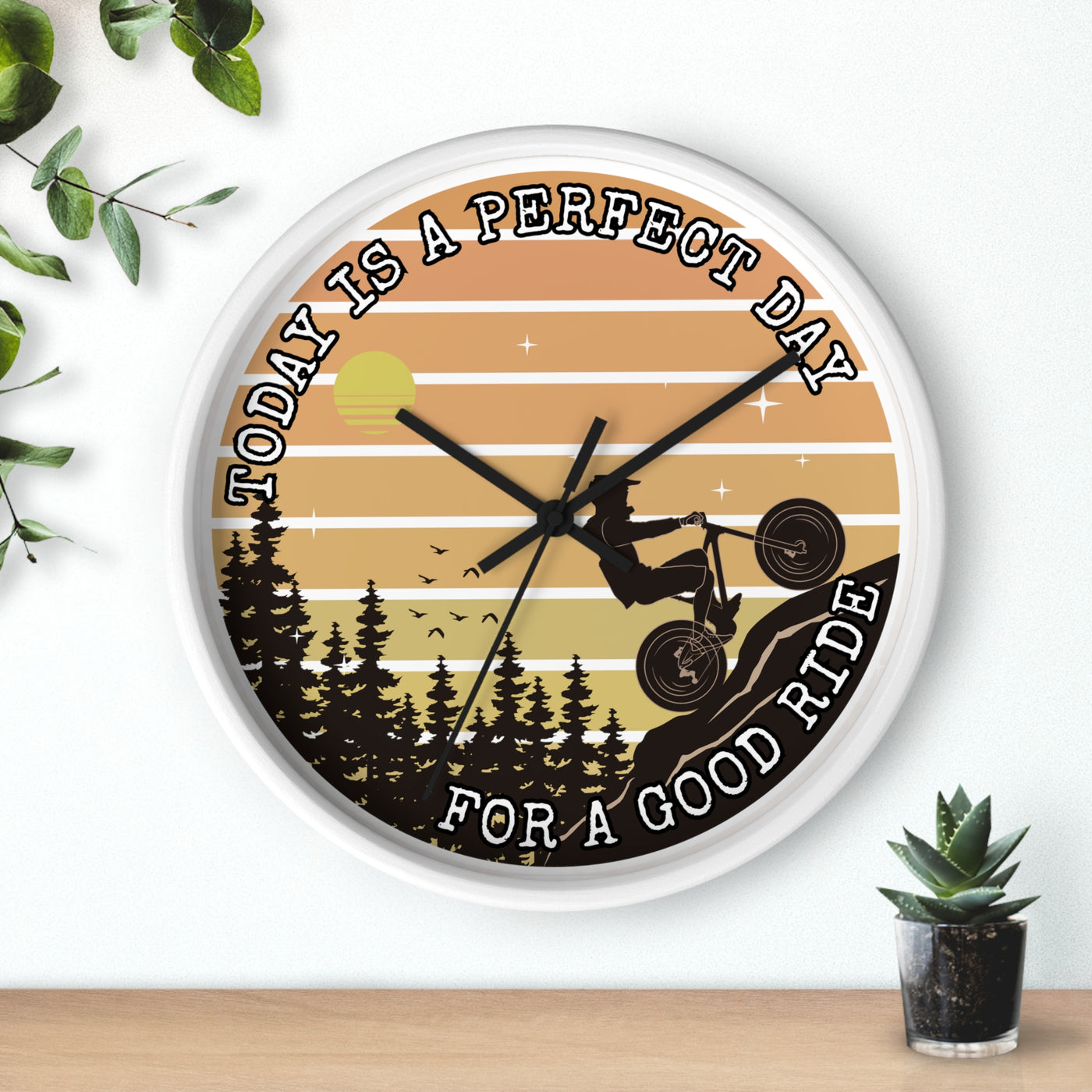 MOUNTAIN BIKE RIDE DAY Wall Clock