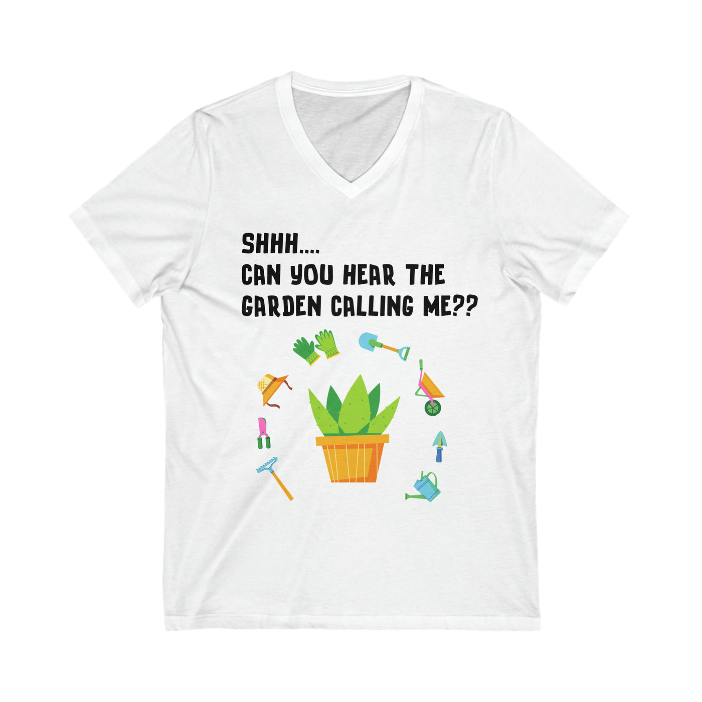 GARDEN WHISPERS Unisex Jersey Short Sleeve V-Neck Tee