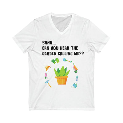 GARDEN WHISPERS Unisex Jersey Short Sleeve V-Neck Tee