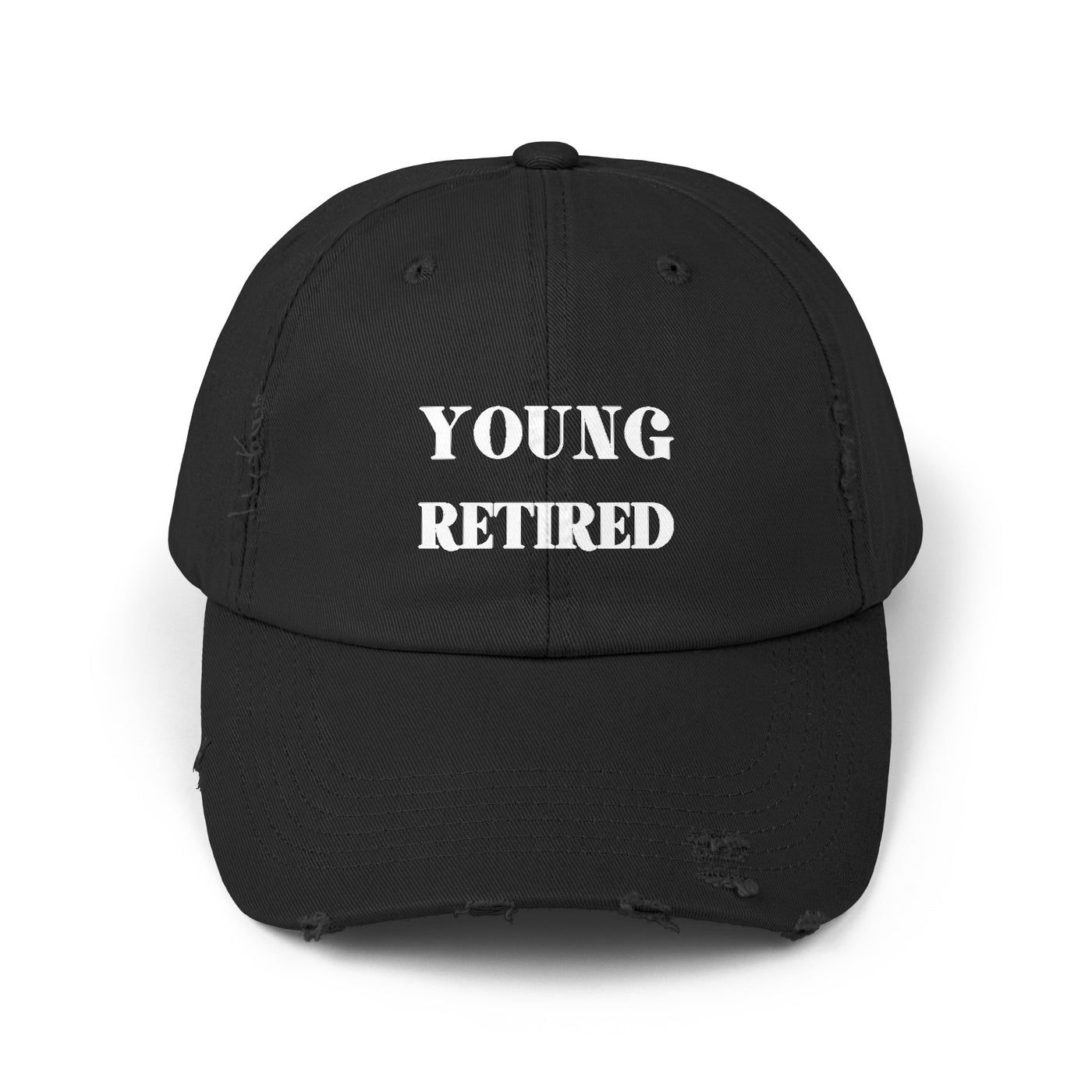 YOUNG RETIRED Unisex Distressed Cap