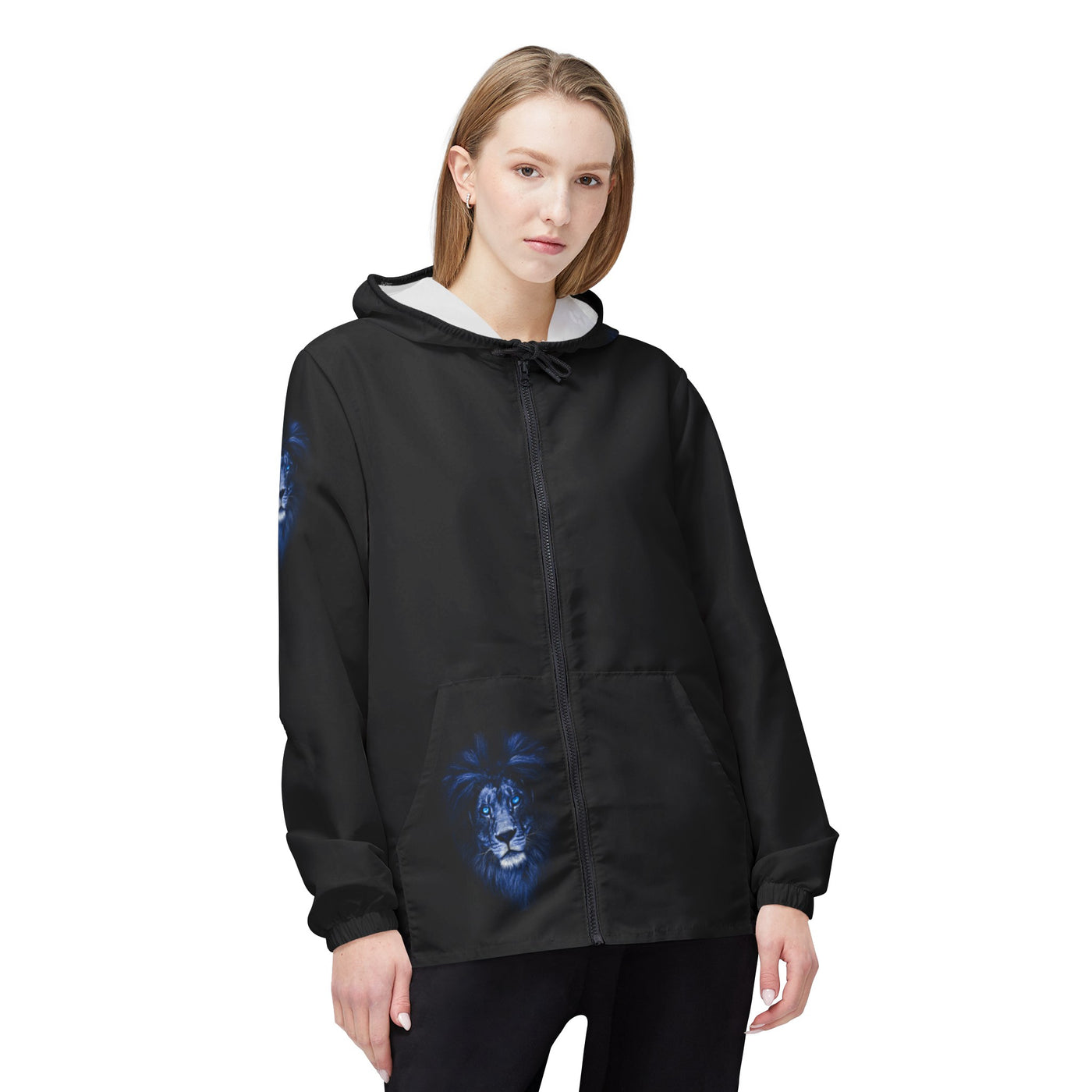MAJESTIC BLUE LION Windbreaker Jacket (AOP) - UNISEX