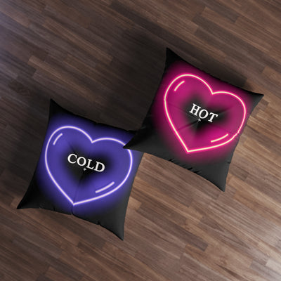 NEON Hot or Cold Tufted Floor Pillow, Square 30x30