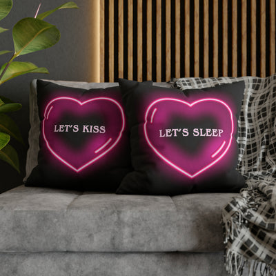 Love Mood Fantasy LOVE or KISS Spun Polyester Square Pillow