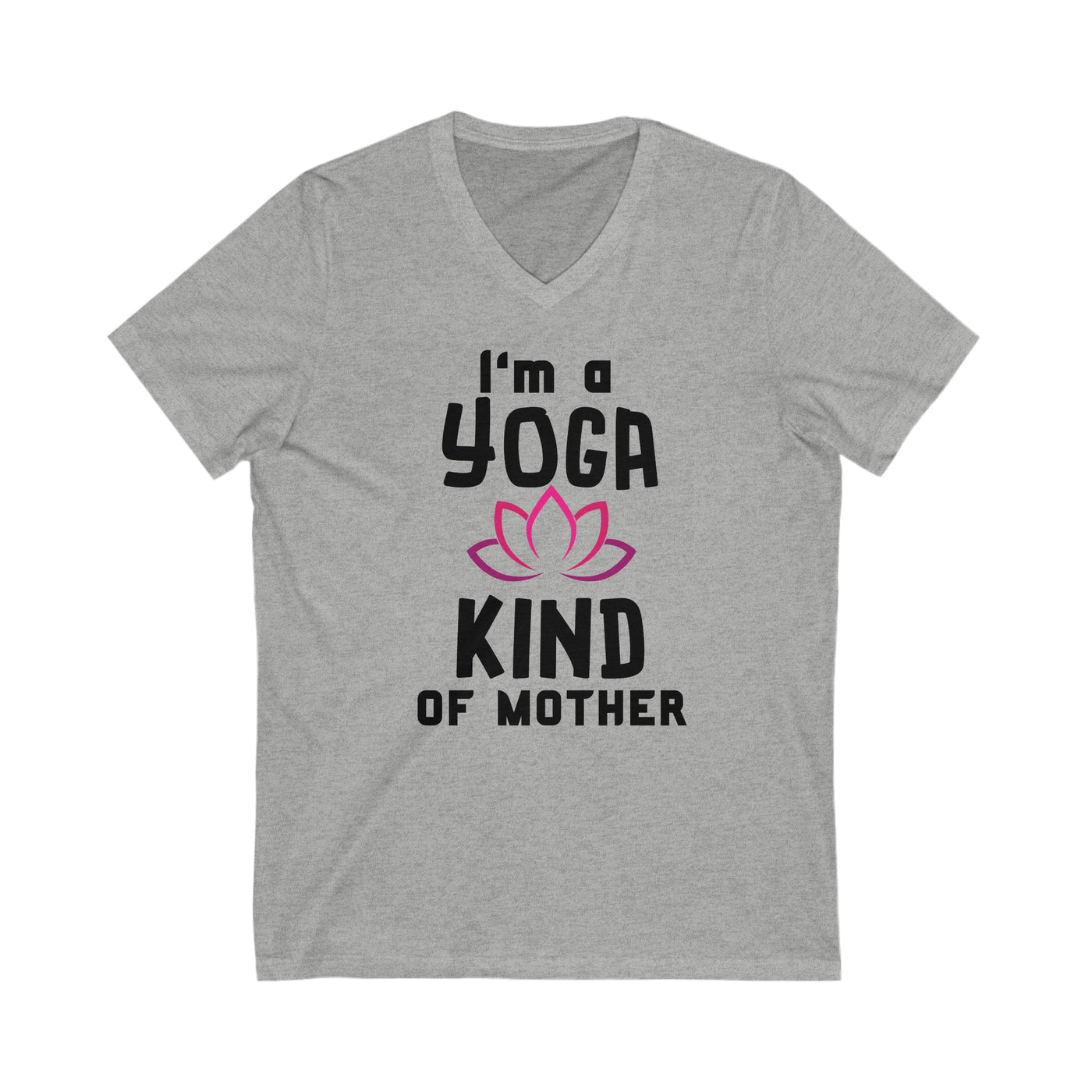 YOGA MOM VIBES Jersey Short Sleeve V-Neck Tee