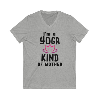YOGA MOM VIBES Jersey Short Sleeve V-Neck Tee
