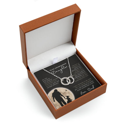 Everlasting Bond Interlocking Circles Necklace Gift Set - FATHER to ADVENTUROUS DAUGHTER
