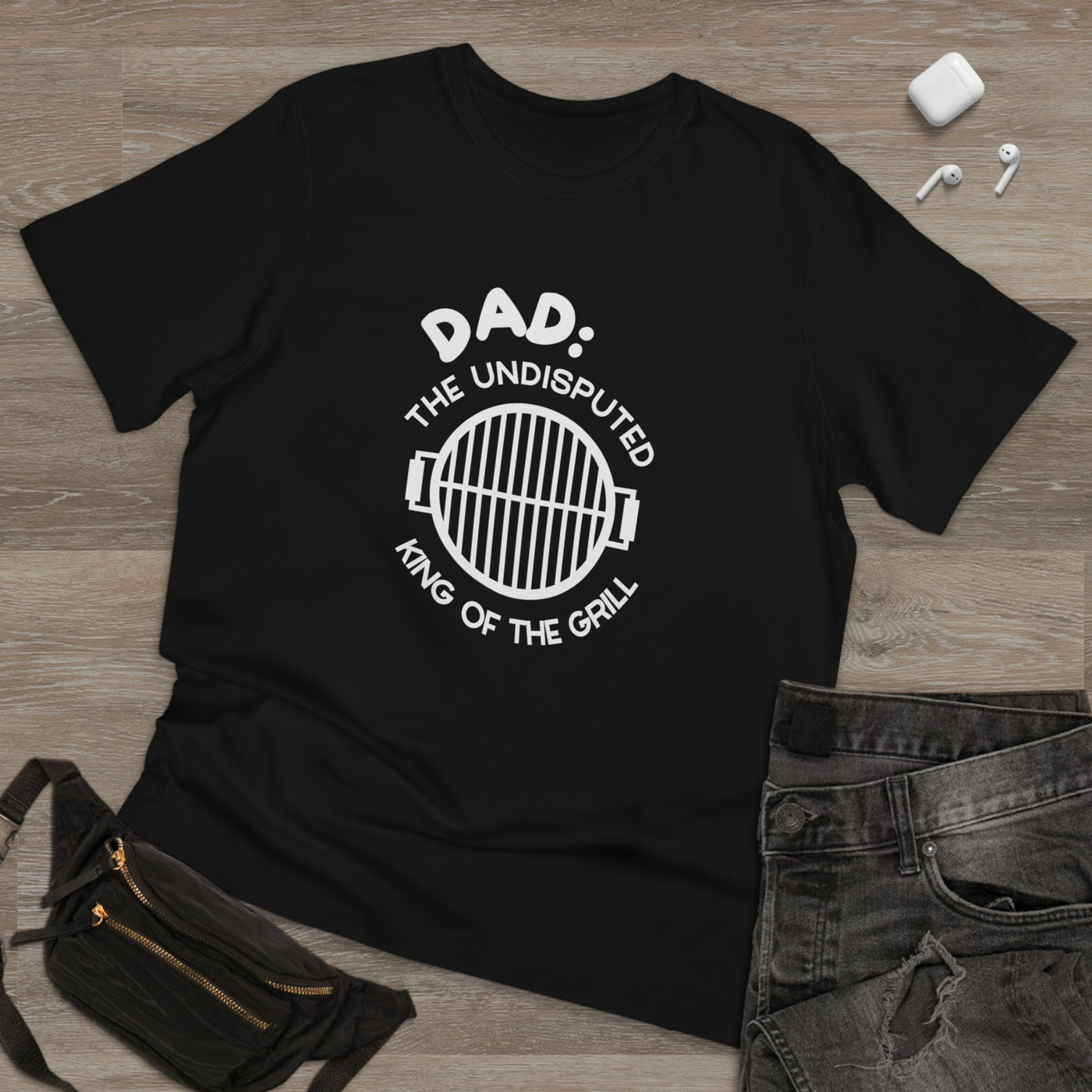 DAD: THE UNDISPUTED KING OF THE GRILL Unisex Deluxe T-shirt