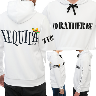 TEQUILA VIBES White Unisex Athletic Hoodie (AOP)