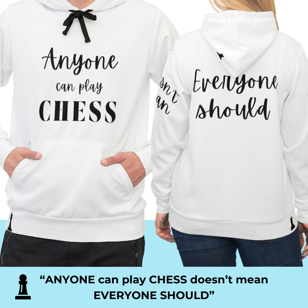 CHESS VIBES White Unisex Athletic Hoodie (AOP)