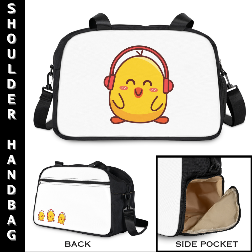YELLOW CHICK WITH HEADPHONES Shoulder Handbag