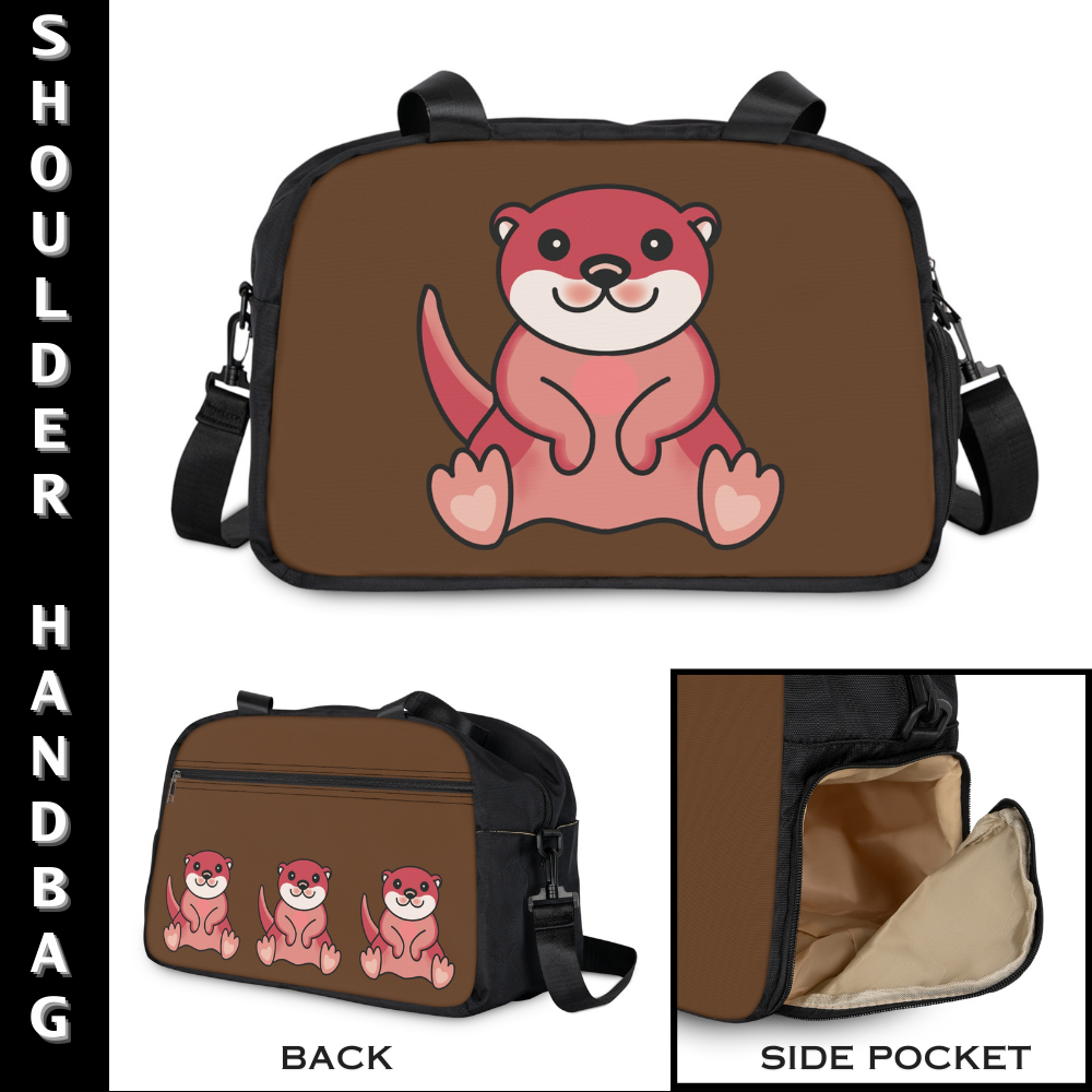 CUTE OTTER Brown Shoulder Handbag