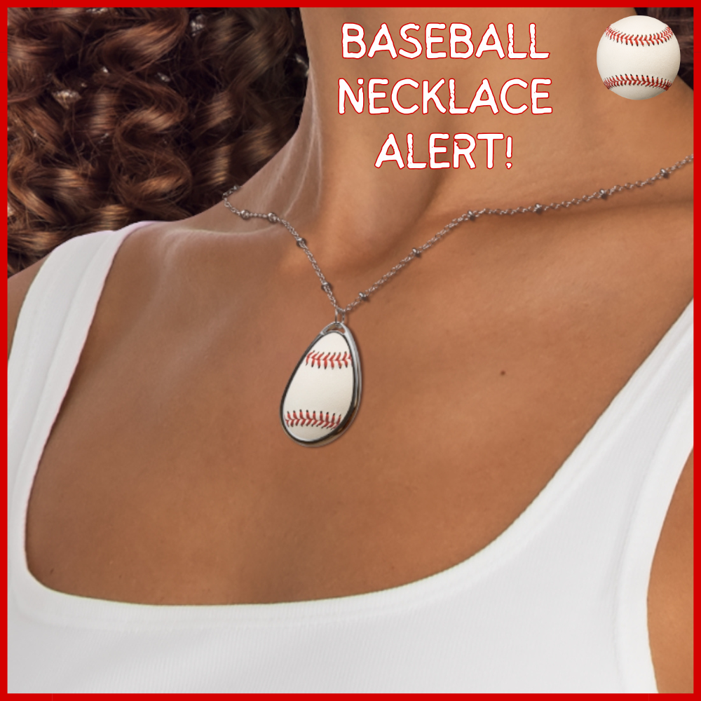 BASEBALL Oval Necklace