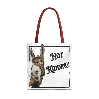 NOT KIDDING DONKEY Tote Bag (AOP)