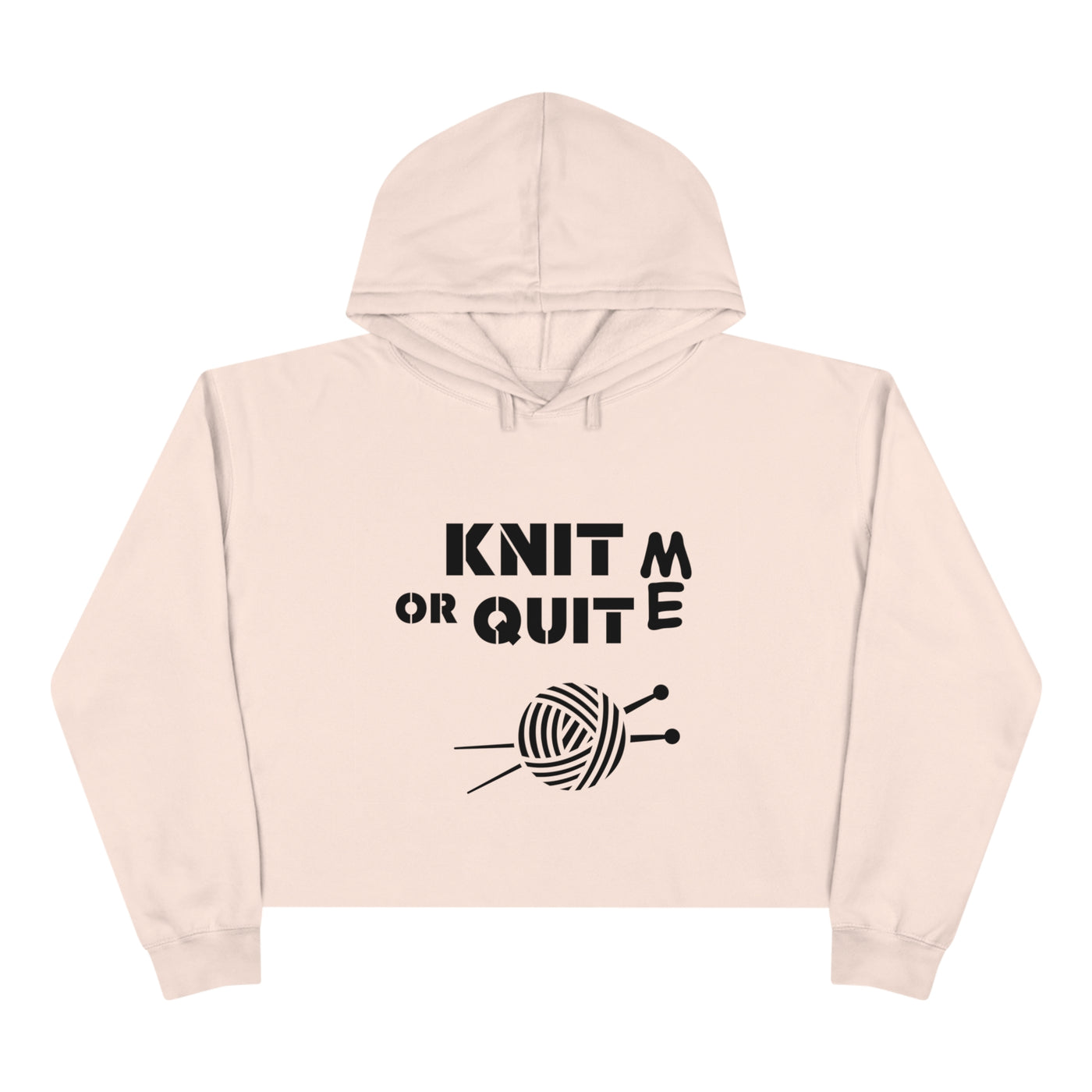 KNIT OR QUIT Crop Hoodie