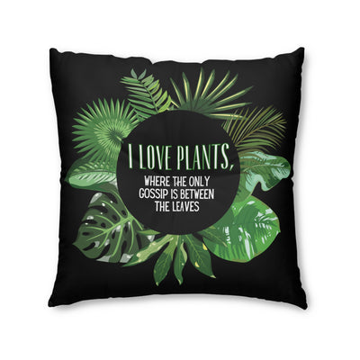 I LOVE PLANTS Black Tufted Floor Pillow, Square 30x30