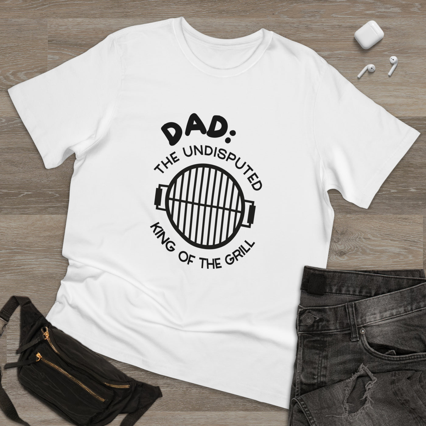 DAD: THE UNDISPUTED KING OF THE GRILL Unisex Deluxe T-shirt