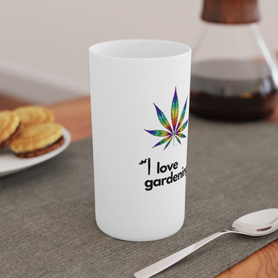 "I Love Gardening" White Conical Coffee Mugs (3oz, 8oz, 12oz)