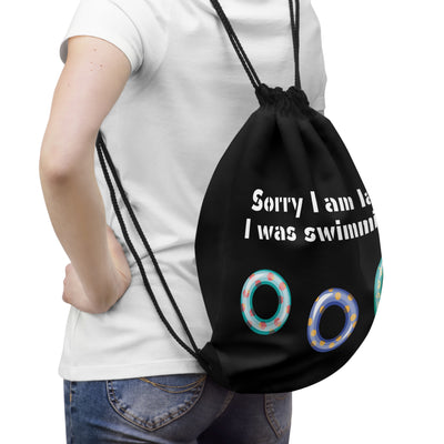 I WAS SWIMMING Drawstring Bag