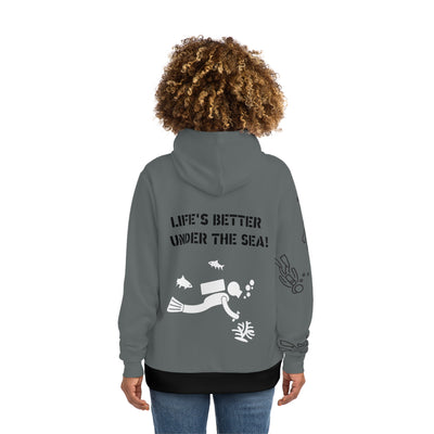 DIVE DEEP, DIVE HAPPY Fashion Hoodie (AOP)