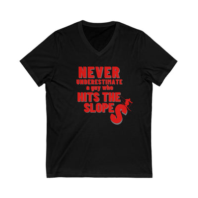 SLOPE SHREDDER Unisex Jersey Short Sleeve V-Neck Tee