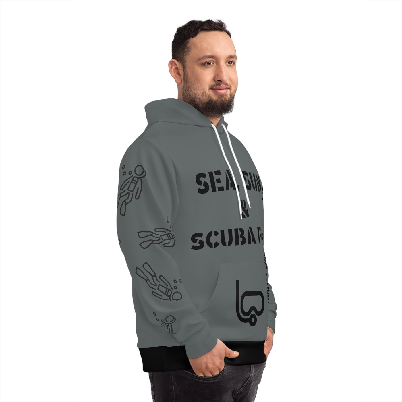 DIVE DEEP, DIVE HAPPY Fashion Hoodie (AOP)