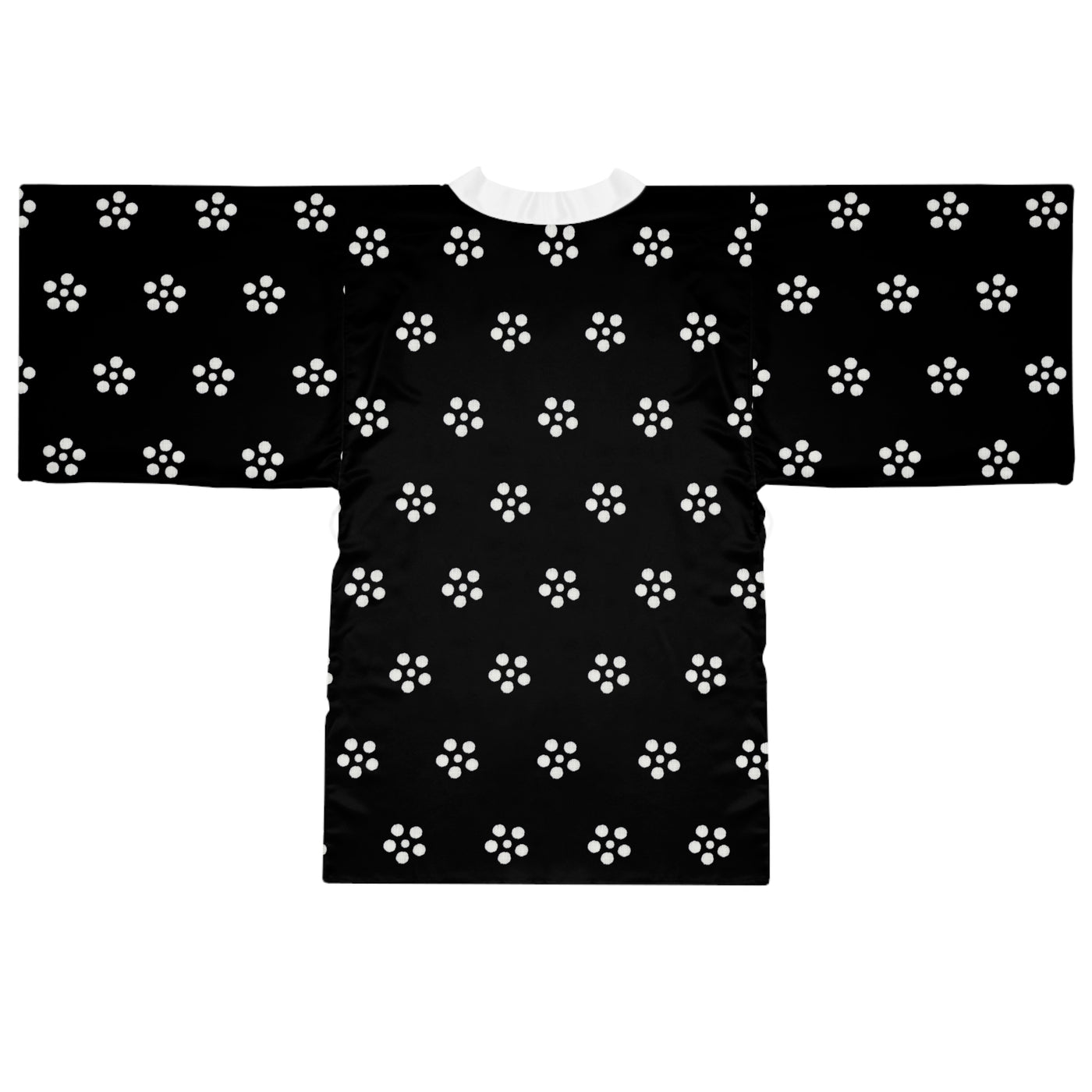 White Floral Bliss Long Sleeve Kimono Robe (AOP)