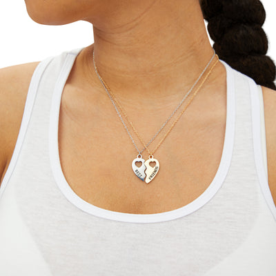 Pooh's Pal Pair: Best Friend Half Heart Necklace Set for Sweet Adventures!