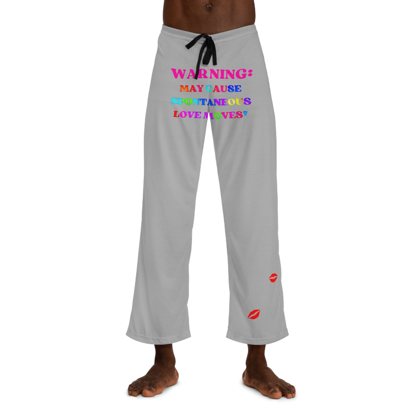 SPONTANEOUS WARNING LOVE Men's Pajama Pants (AOP)