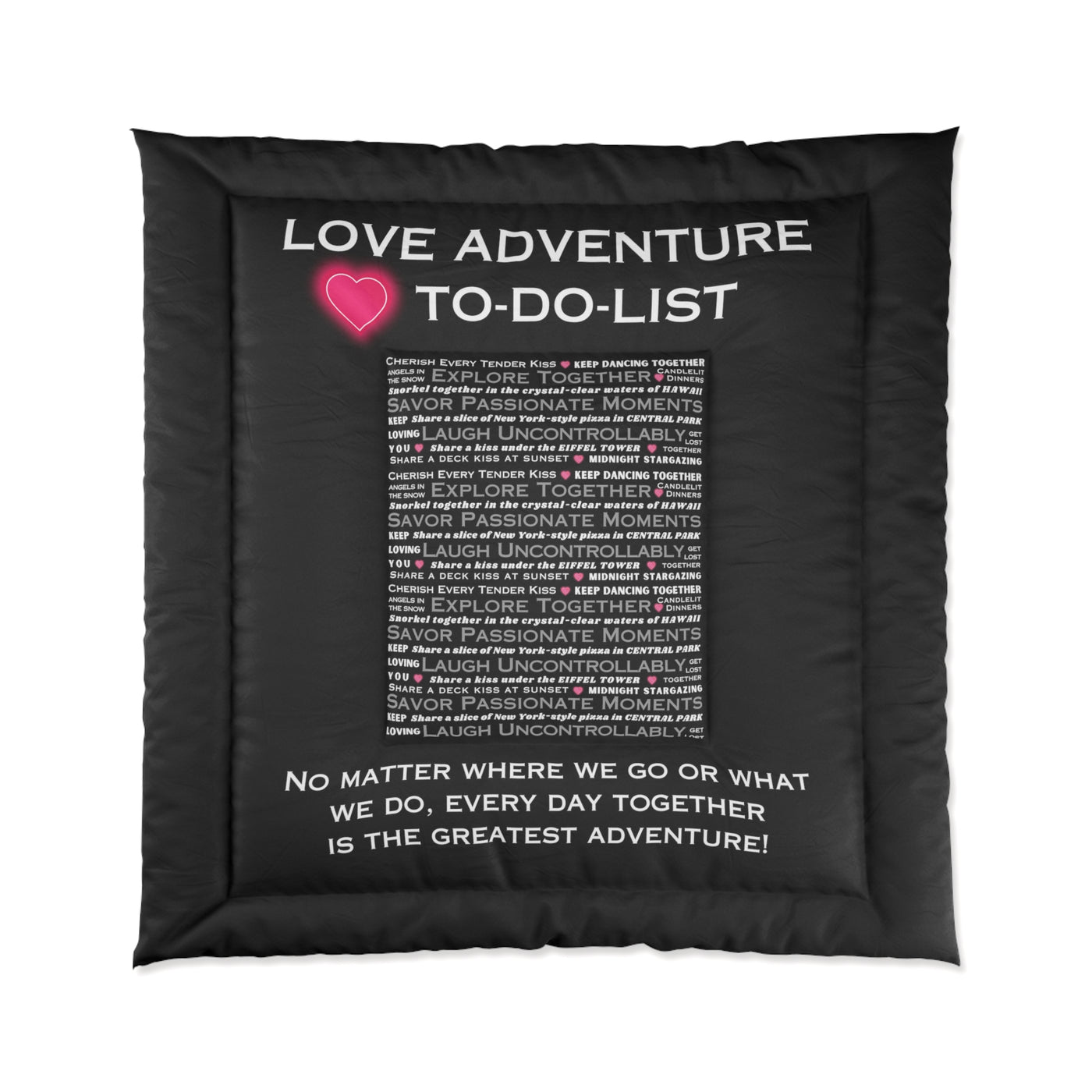 LOVE ADVENTURE TO-DO-LIST Comforter - 2 sizes