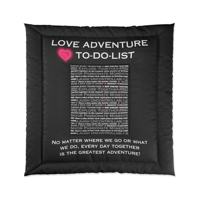 LOVE ADVENTURE TO-DO-LIST Comforter - 2 sizes