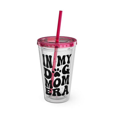 "IN MY DOG MOM ERA" Sunsplash Tumbler with Straw, 16oz: 40%OFF on the second PURCHASED