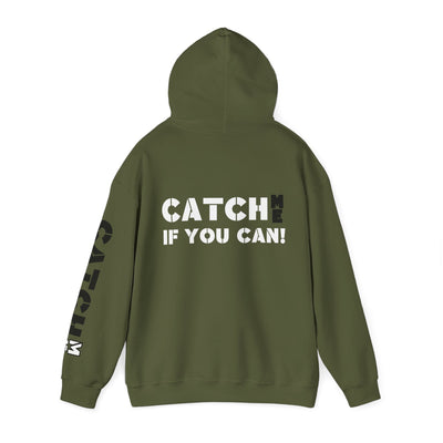 YES I RUN LIKE A GIRL. CATCH ME IF YOU CAN Unisex Heavy Blend™ Hooded Sweatshirt