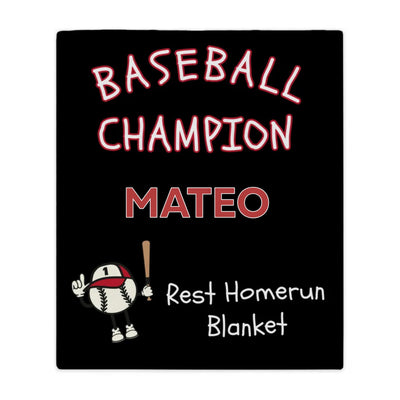 Personalizable Plush Blanket: BASEBALL CHAMPION REST HOMERUN BLANKET - 50x60in