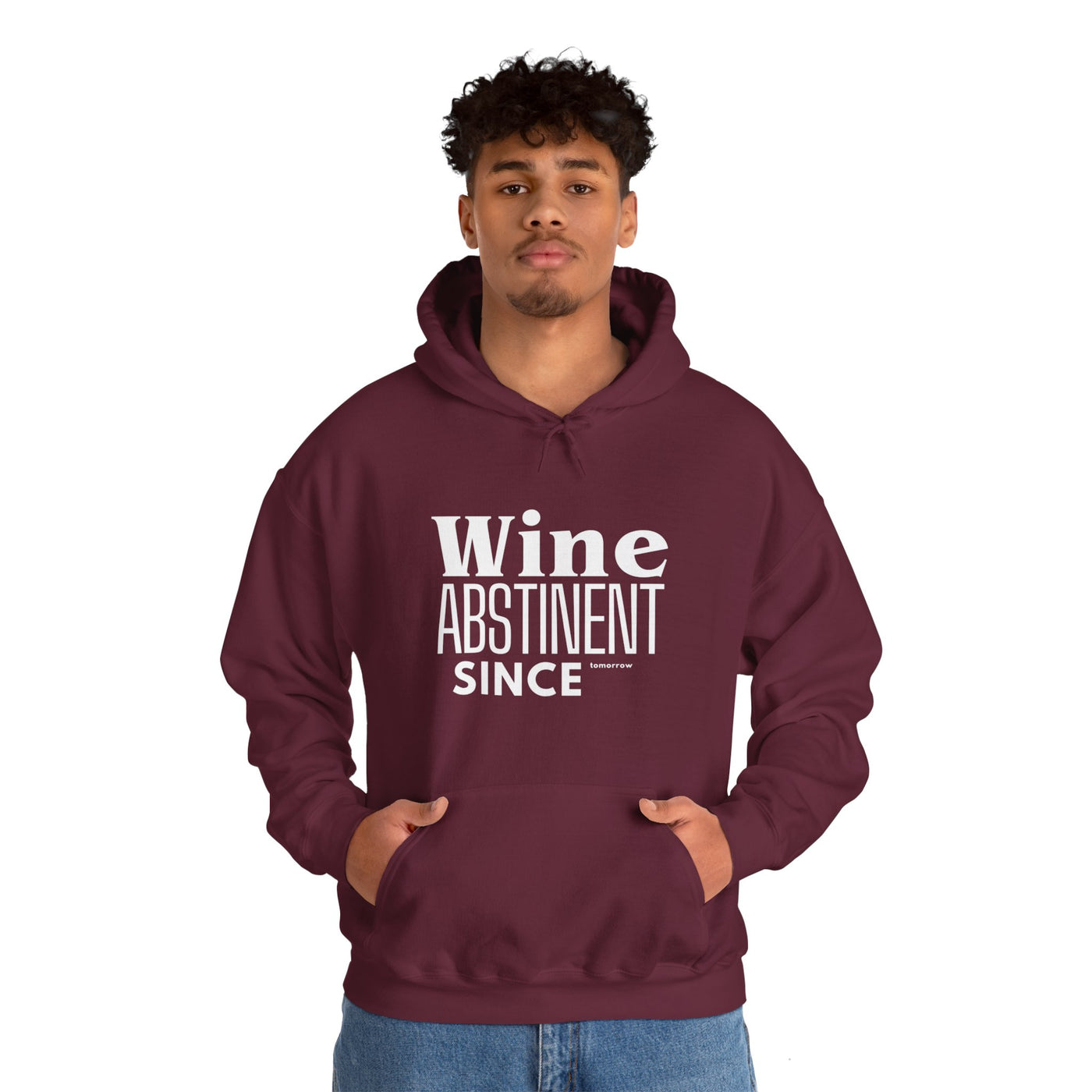 WINE ABSTINENT TOMORROW Unisex Heavy Blend™ Hooded Sweatshirt