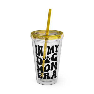"IN MY DOG MOM ERA" Sunsplash Tumbler with Straw, 16oz: 40%OFF on the second PURCHASED