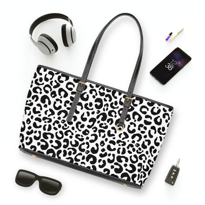 MILAN ELEGANZA Leopard PU Leather Shoulder Weekender Tote Bag