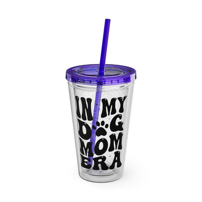 "IN MY DOG MOM ERA" Sunsplash Tumbler with Straw, 16oz: 40%OFF on the second PURCHASED