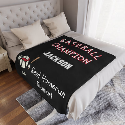 Personalizable Plush Blanket: BASEBALL CHAMPION REST HOMERUN BLANKET - 50x60in