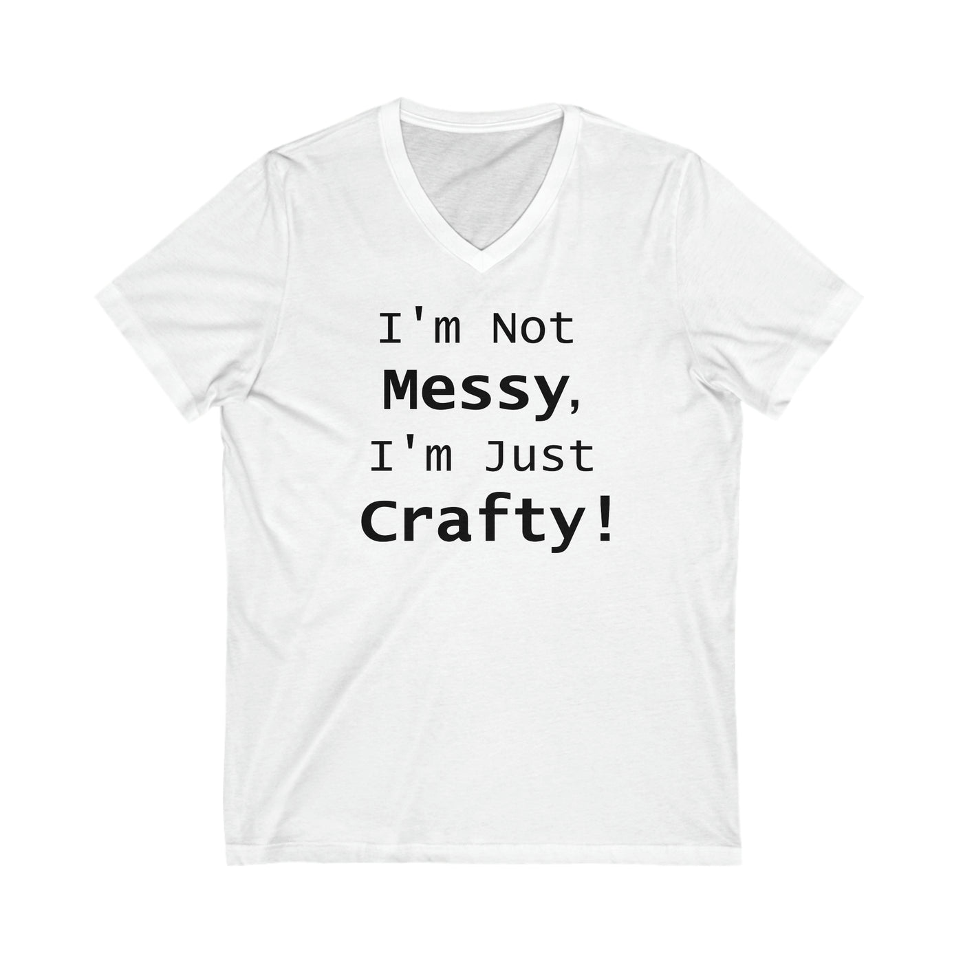 CRAFTY CHAOS Unisex Jersey Short Sleeve V-Neck Tee