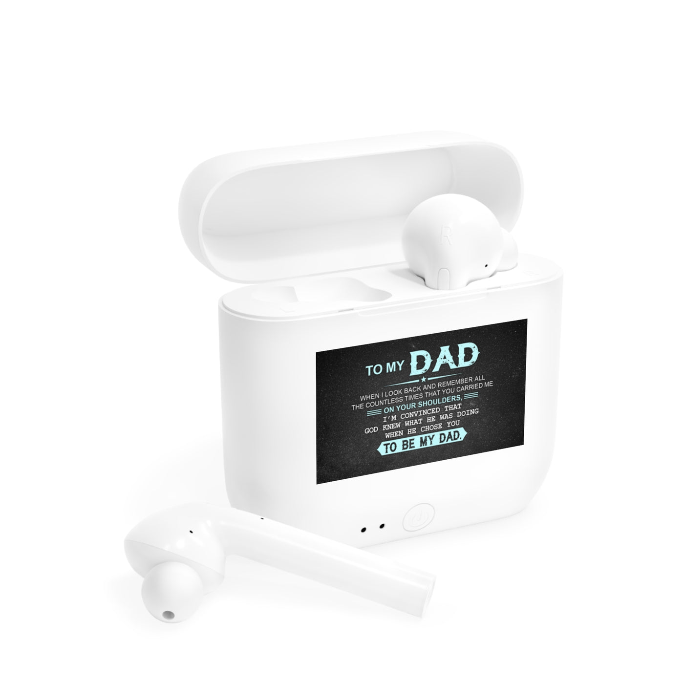 Dad's Strength Edition: Wireless Earbuds with a Heartfelt Message
